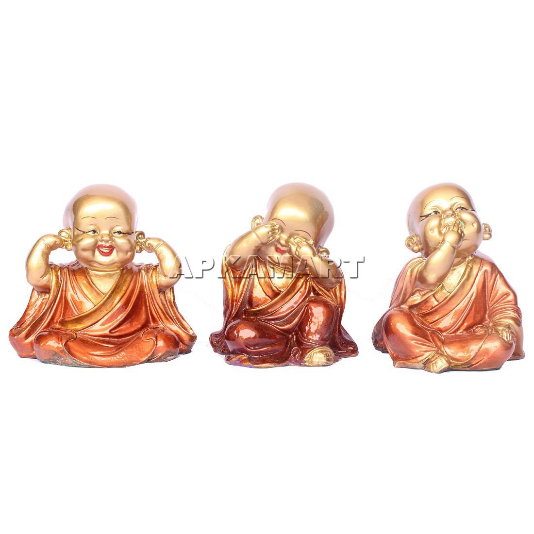 Baby Monk Showpiece - for Home & Garden Decor - Set of 3 - ApkaMart