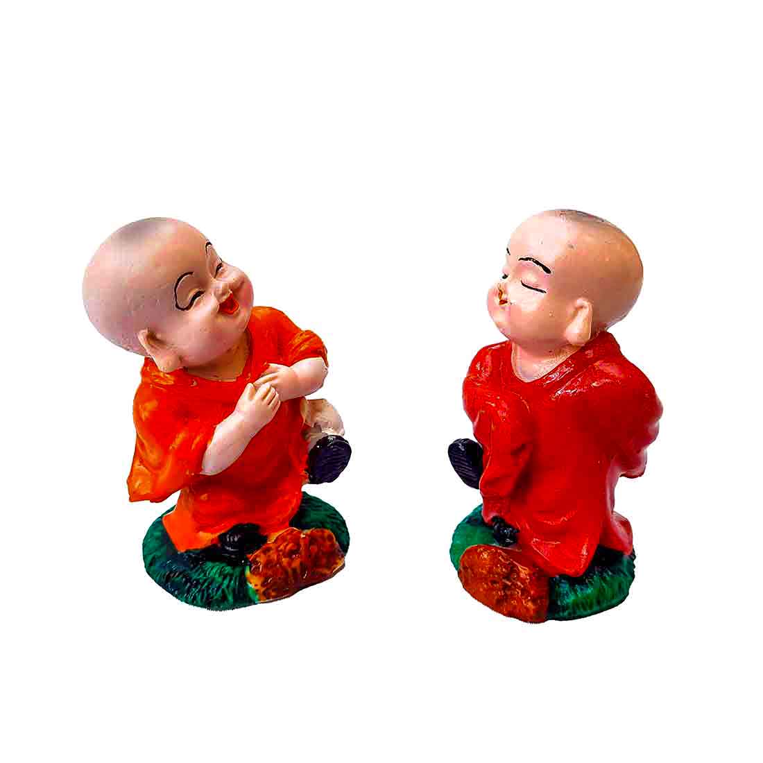 Baby Monk Showpiece - for Home & Garden Decor -5 Inch - Set of 2 - ApkaMart