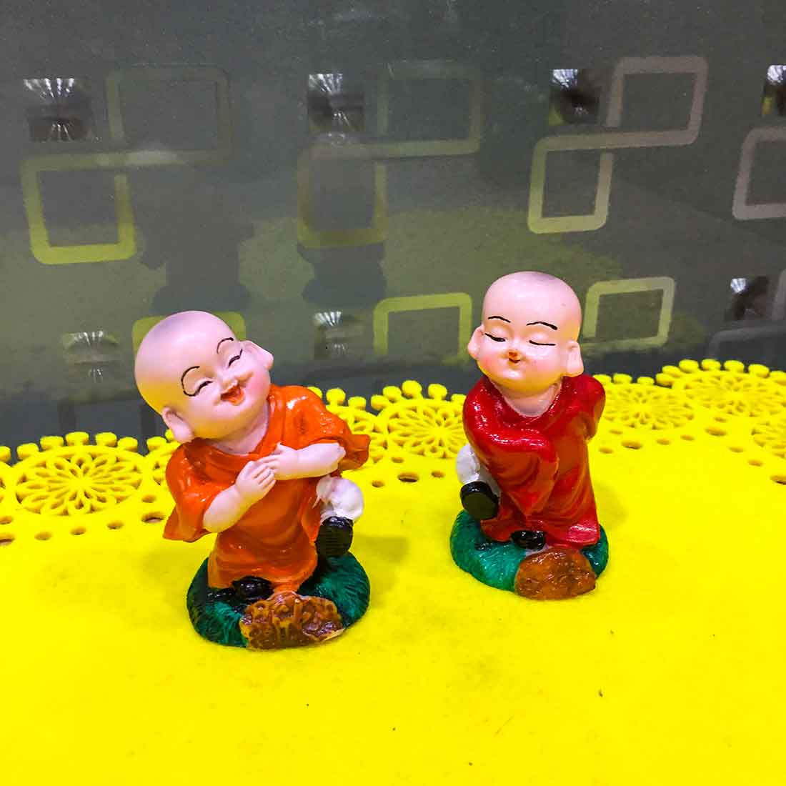 Baby Monk Showpiece - for Home & Garden Decor -5 Inch - Set of 2 - ApkaMart