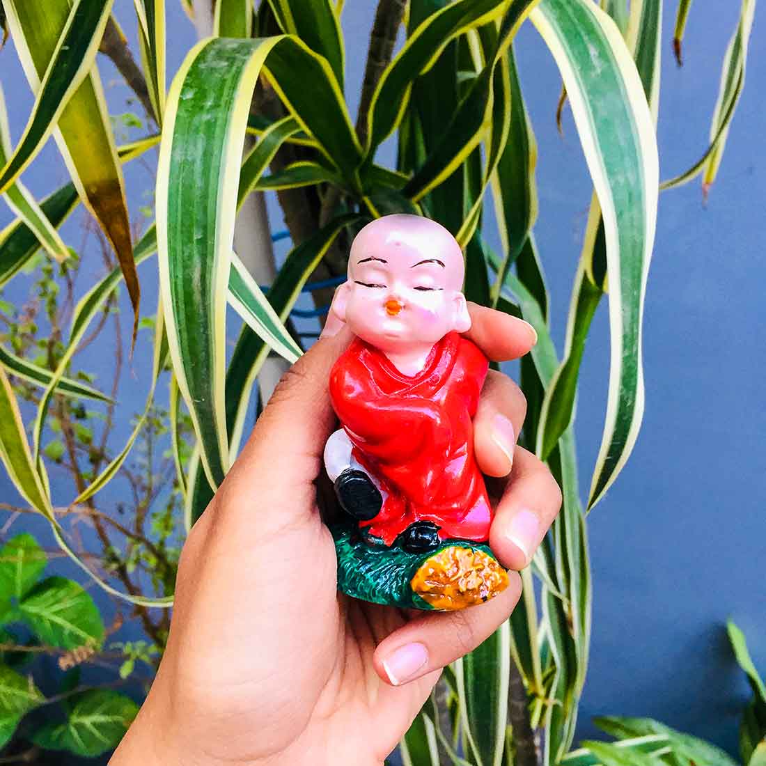 Baby Monk Showpiece - for Home & Garden Decor -5 Inch - Set of 2 - ApkaMart
