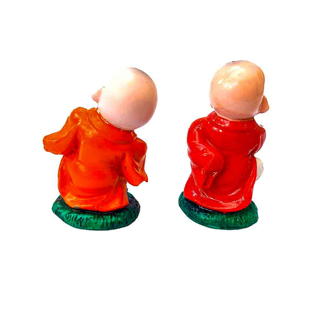 Baby Monk Showpiece - for Home & Garden Decor -5 Inch - Set of 2 - ApkaMart