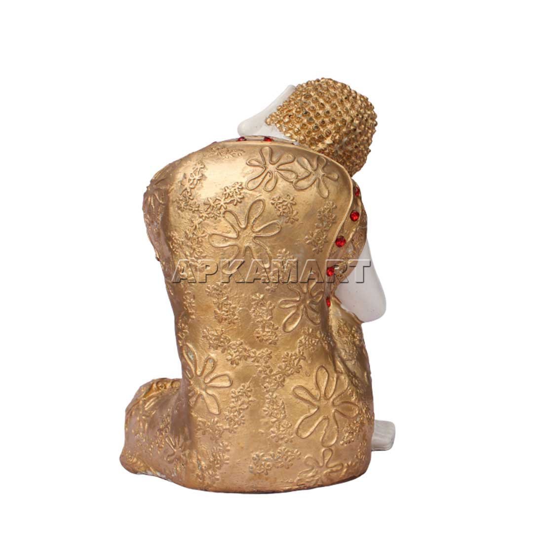 Gold Buddha Showpiece - for Blessing Good Luck - 9 Inch - ApkaMart