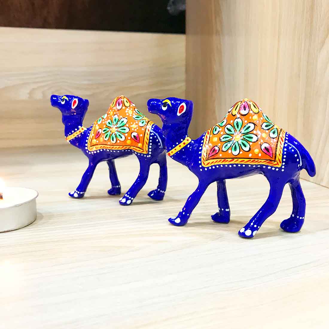 Camel Showpiece For Table & Shelf Decor - 3 Inch - Set of 2 - ApkaMart