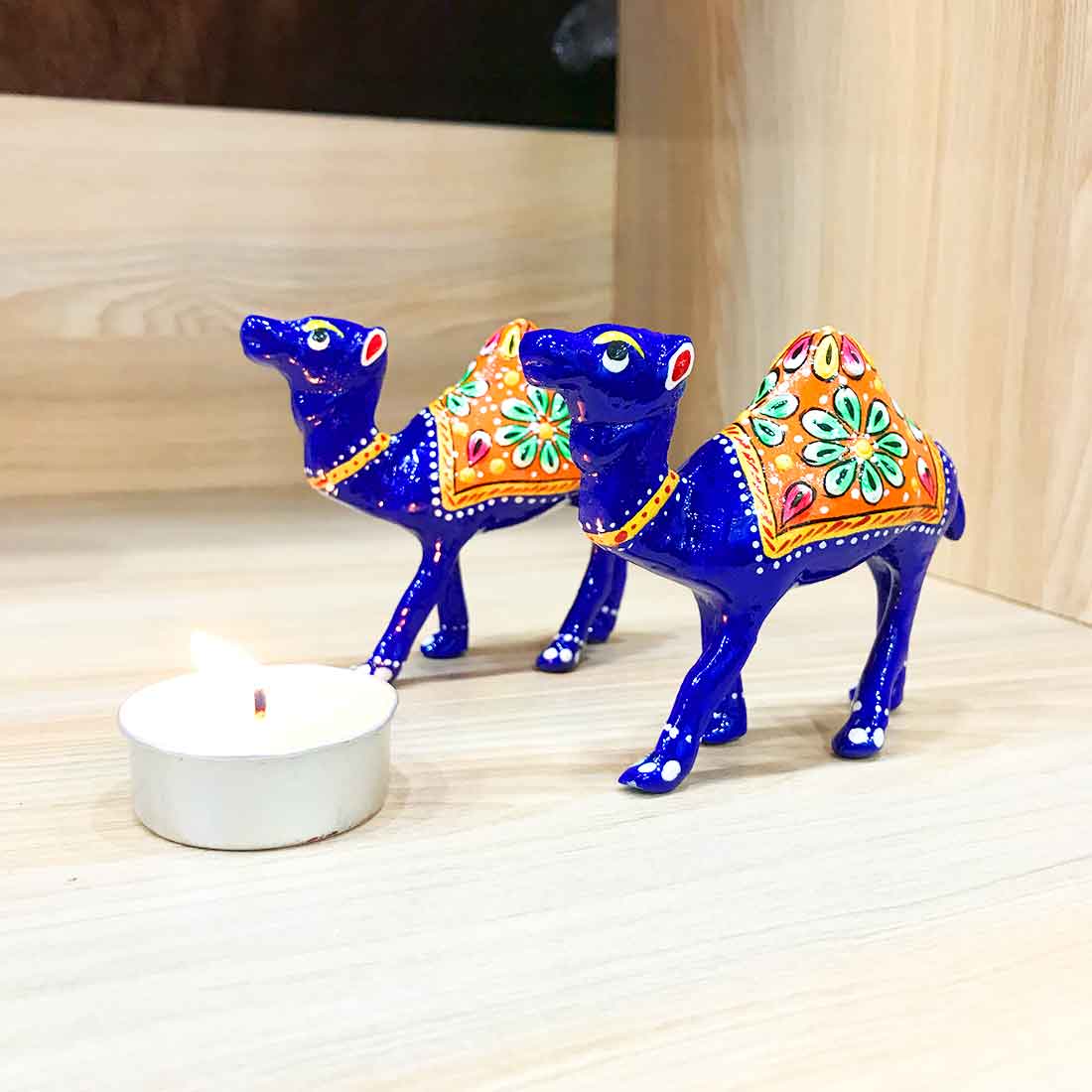 Camel Showpiece For Table & Shelf Decor - 3 Inch - Set of 2 - ApkaMart