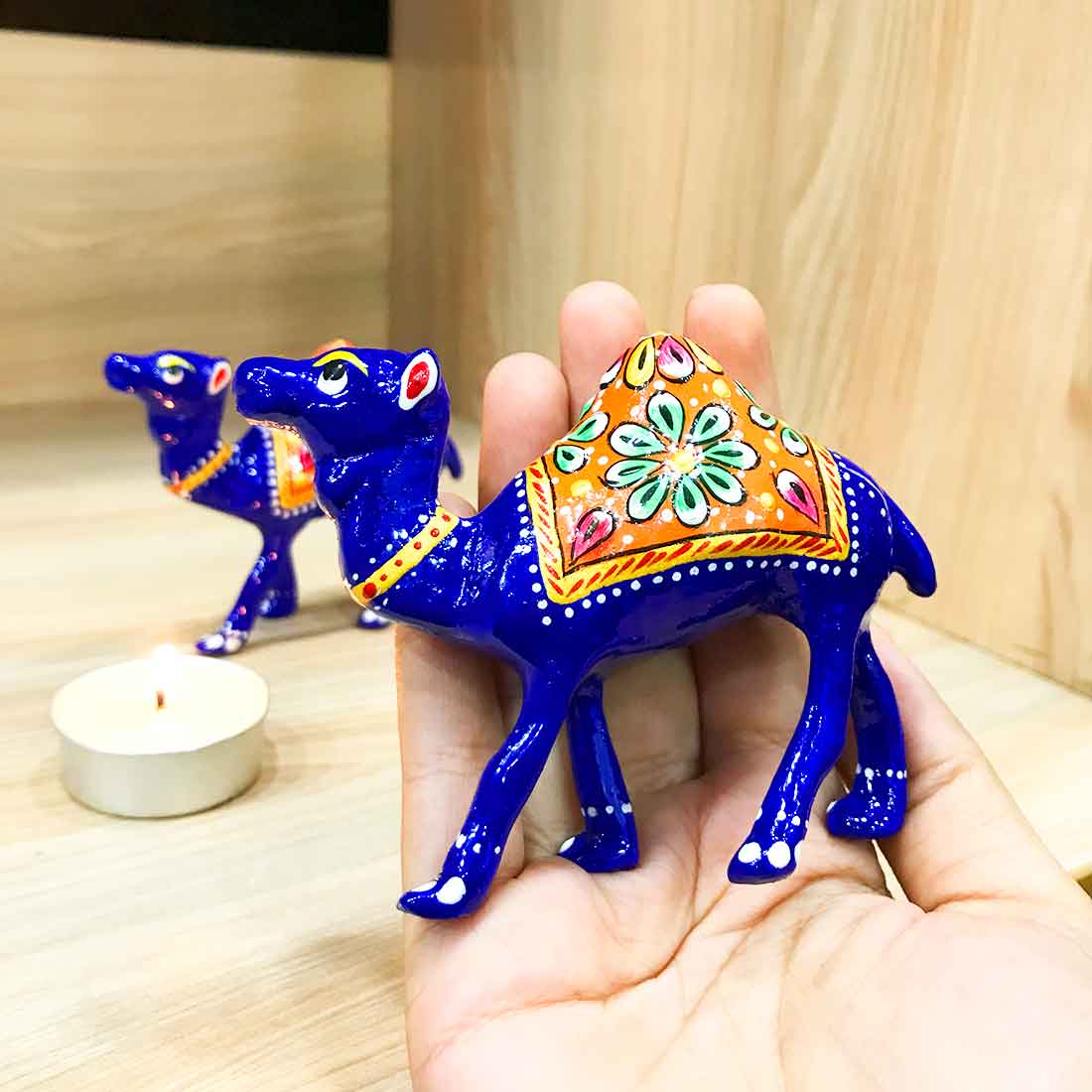 Camel Showpiece For Table & Shelf Decor - 3 Inch - Set of 2 - ApkaMart