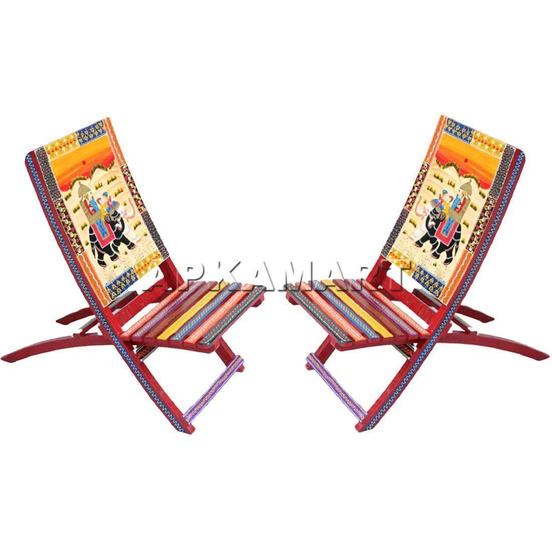 Wooden Chair Set of 2 - For Outdoor | Indoor | Balcony | Garden - 33 inch - ApkaMart