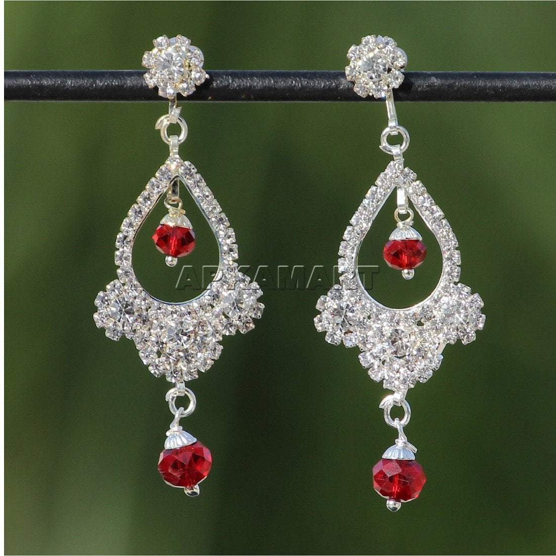 Earrings - Dangle Chandelier - American Diamond - Jewellery For Women & Girls - ApkaMart