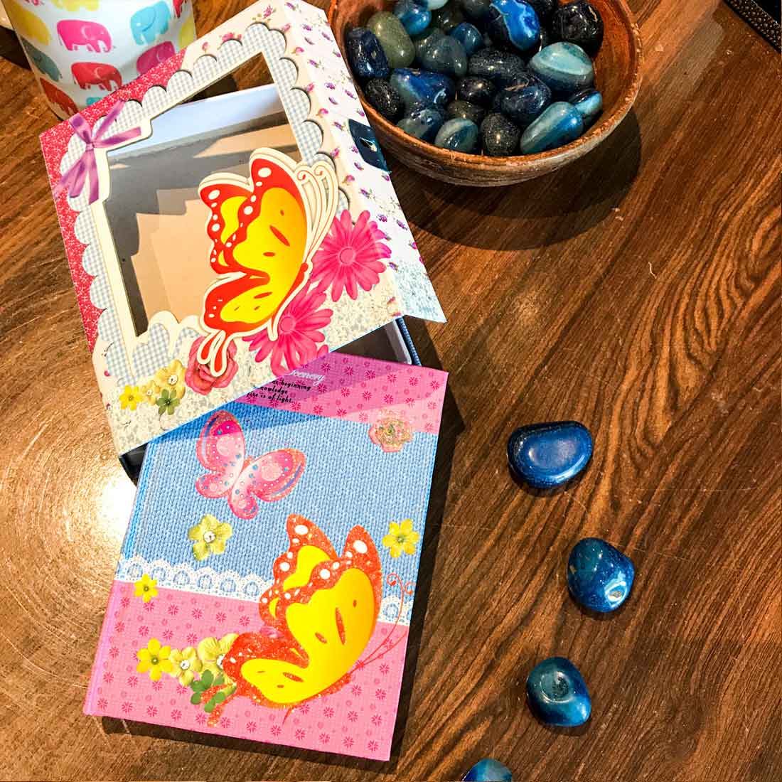 Butterfly Design Diary With Lock - for Kids, Children, School Student, Return Gifts - ApkaMart