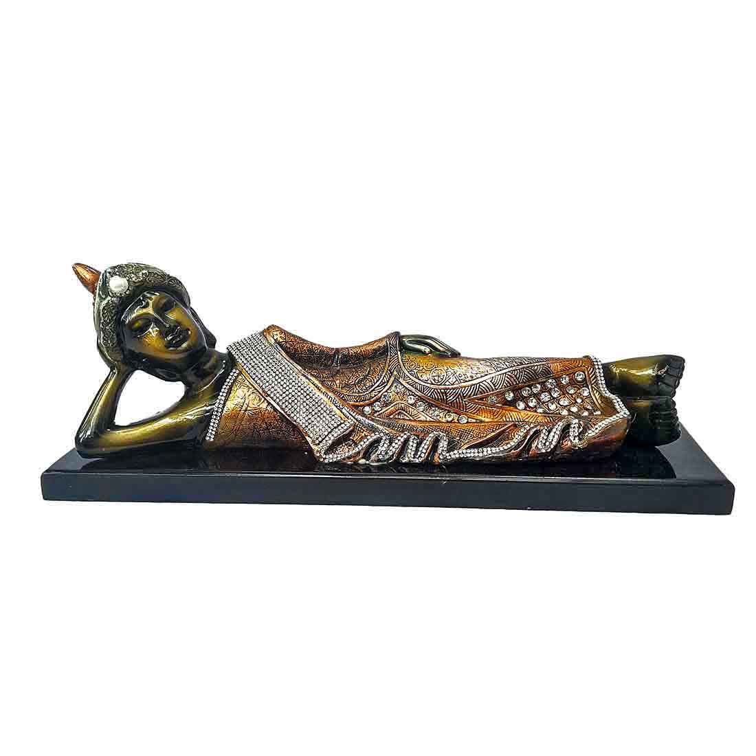 Sleeping Buddha Statue - for Desk Decor & Gifts -14 Inch - ApkaMart