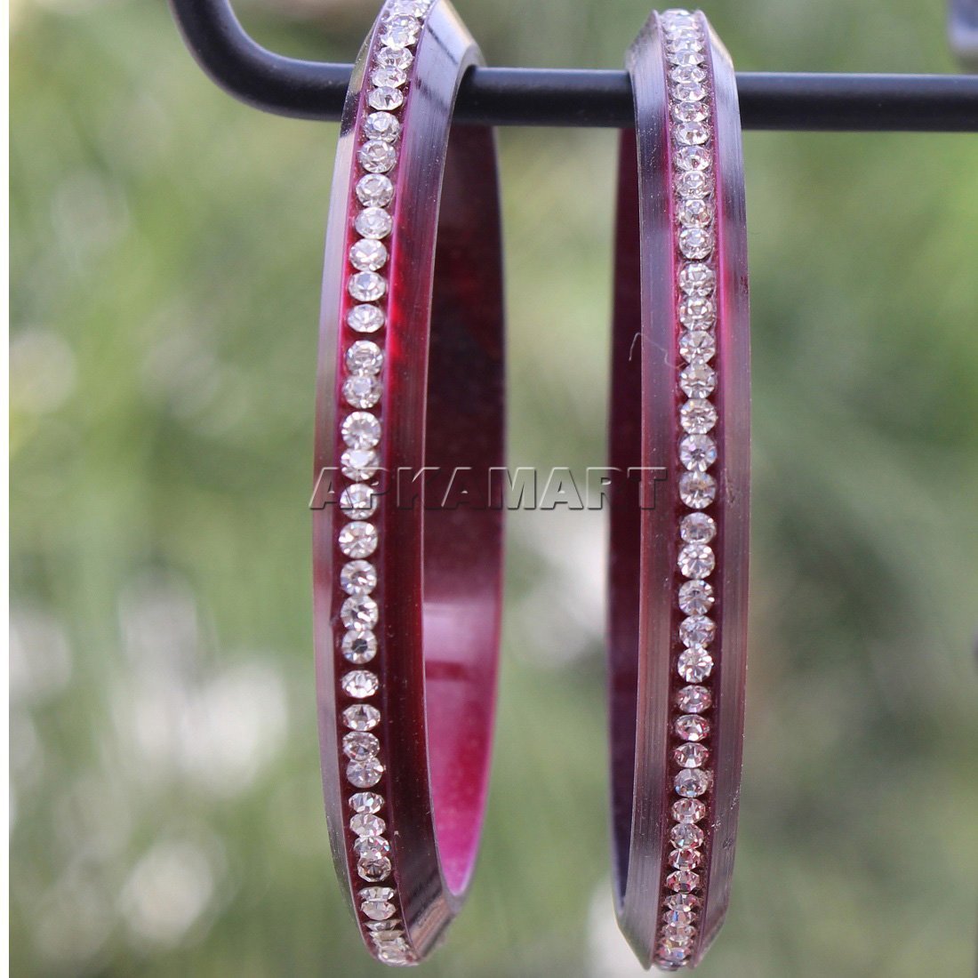 Dark Red Beads Bangles - ApkaMart