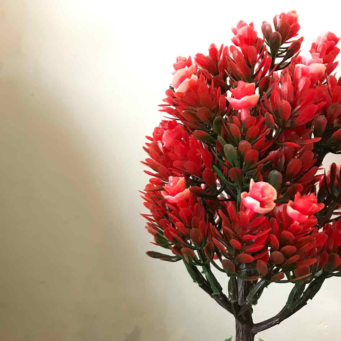 Artificial Flowers in Vase - Red Flowers - For Home & Office Decor - ApkaMart