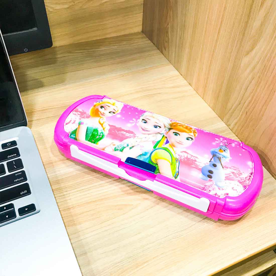 Pencil Box - Disney Frozen Cartoon Design - for Kids, Children, School Student, Office, Return Gifts - ApkaMart