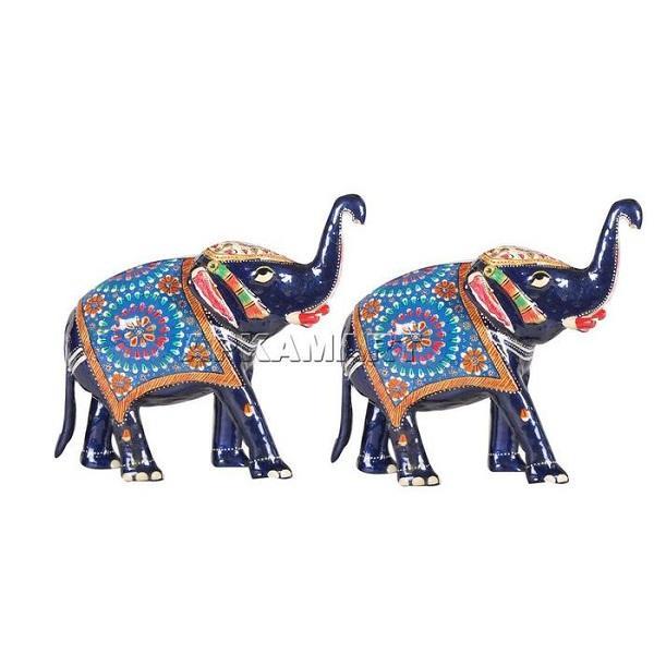 Elephant Showpiece - for Good luck & Gifts - 6 Inch- Set of 2 - ApkaMart