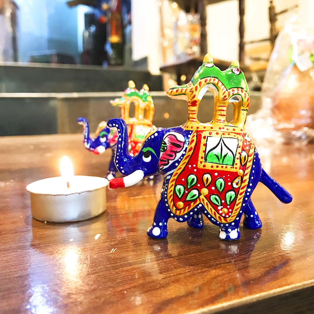 Elephant Pair Showpiece - for Good luck & Gifts - 3 inch - ApkaMart