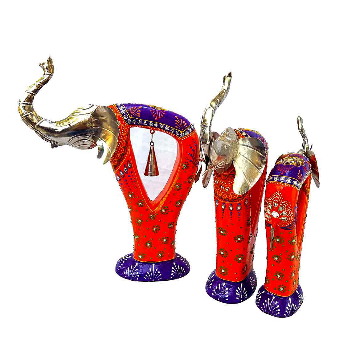 Antique Elephant Showpiece - For Table Decor & Living Room Decor - 16 Inch-Set of 3 - ApkaMart