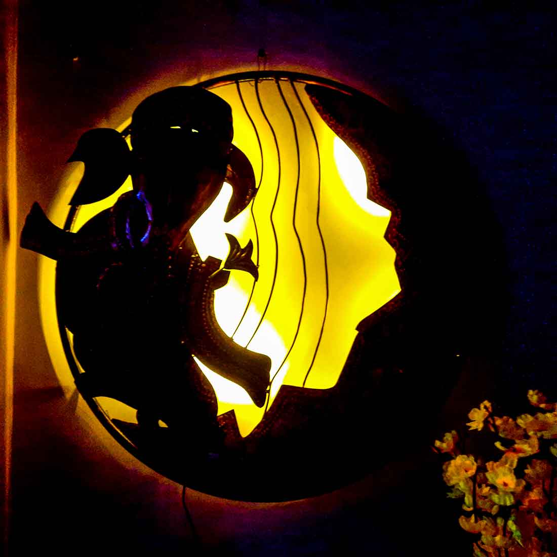 Wall Hangings for Living Room - LED Ganpati Wall Art Decor - 32 Inch - ApkaMart