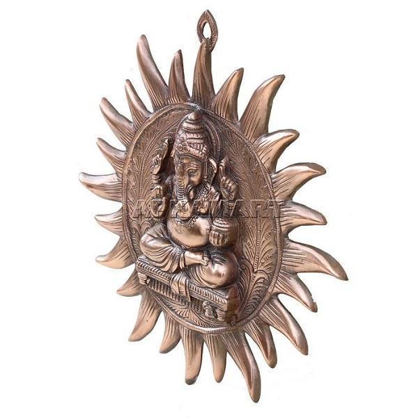 Ganesh Wall Hanging - Metal Wall Decor -15 Inch - ApkaMart