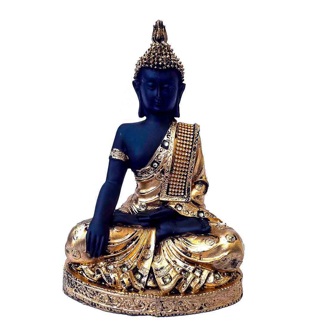 Golden Meditating Buddha Statue - for Peace and Harmony - 9 Inch - ApkaMart