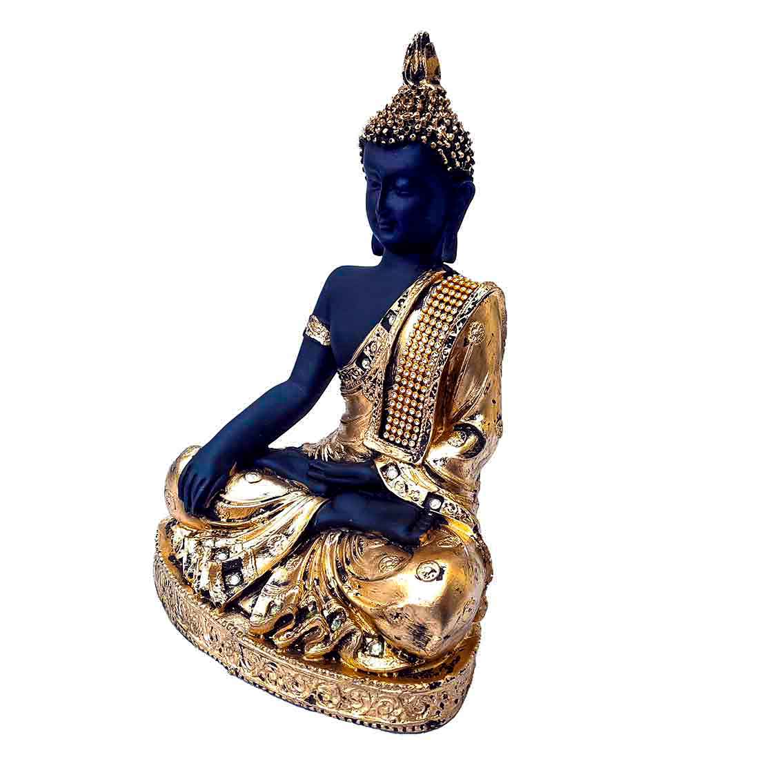 Golden Meditating Buddha Statue - for Peace and Harmony - 9 Inch - ApkaMart