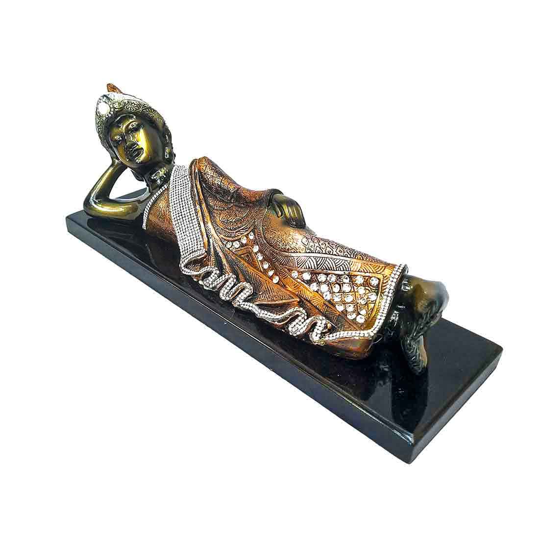 Sleeping Buddha Statue - for Desk Decor & Gifts -14 Inch - ApkaMart