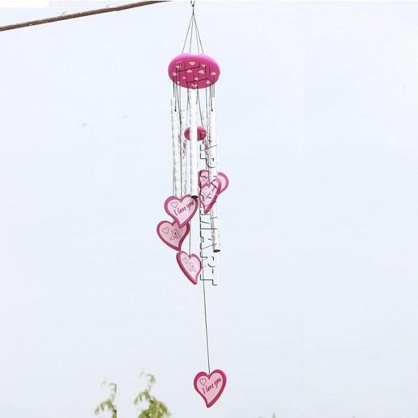 Wind Chime - Heart Design - for Home, Office & Garden Decoration - 28 Inch - ApkaMart