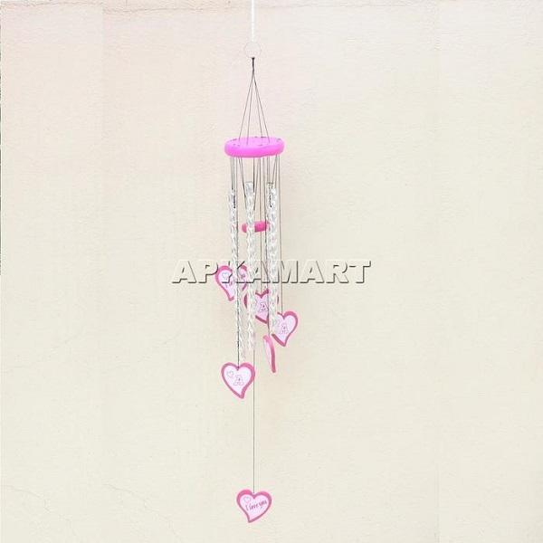 Wind Chime - Heart Design - for Home, Office & Garden Decoration - 28 Inch - ApkaMart