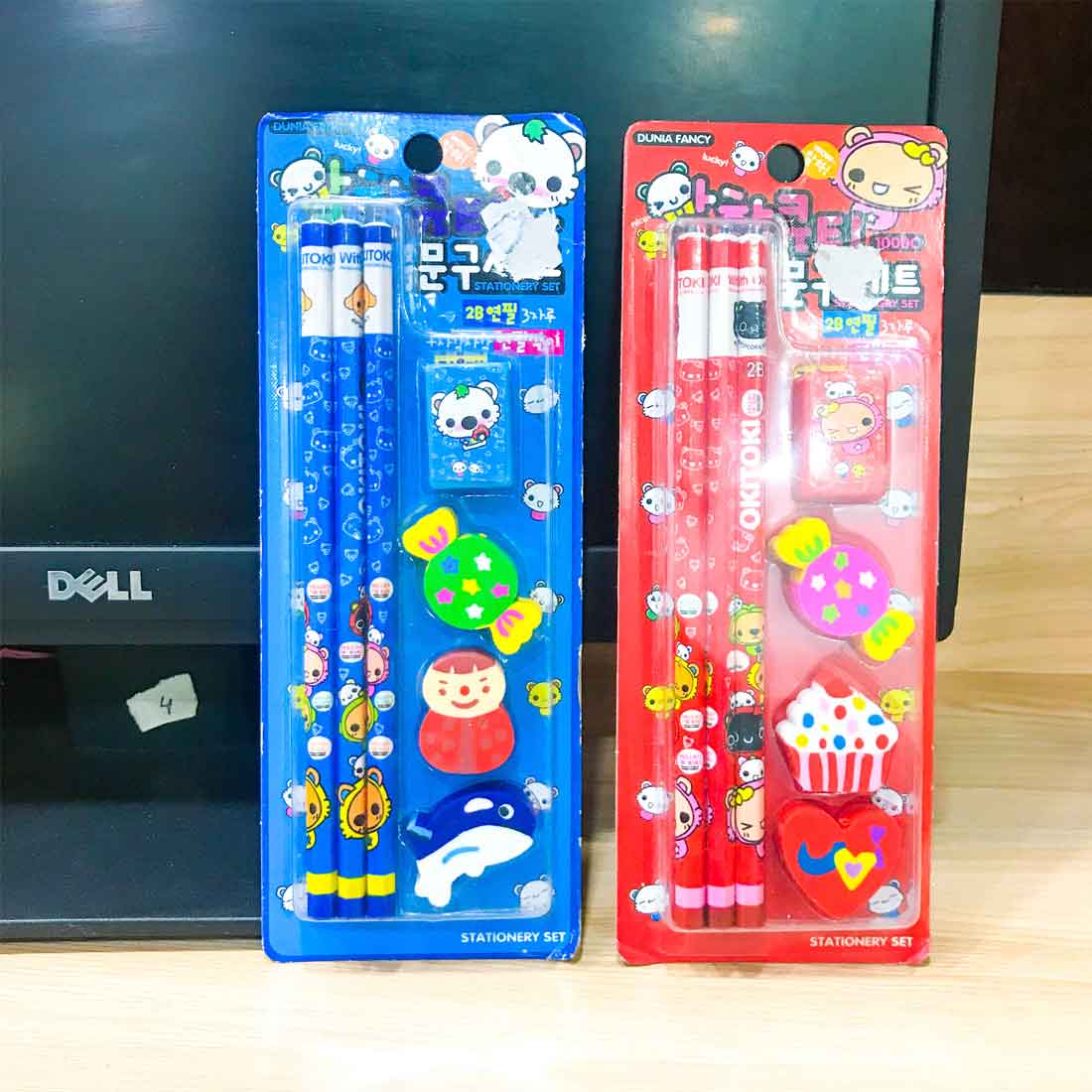 Stationery Kit for Girls Boys with Pencil, Eraser, Sharpener Set of