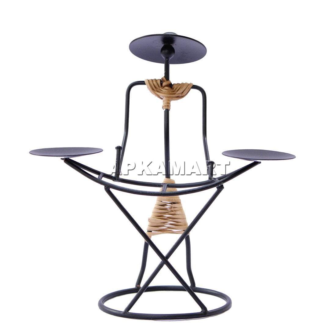 Metal Candle Holder - Lady Design - 8 Inch - ApkaMart