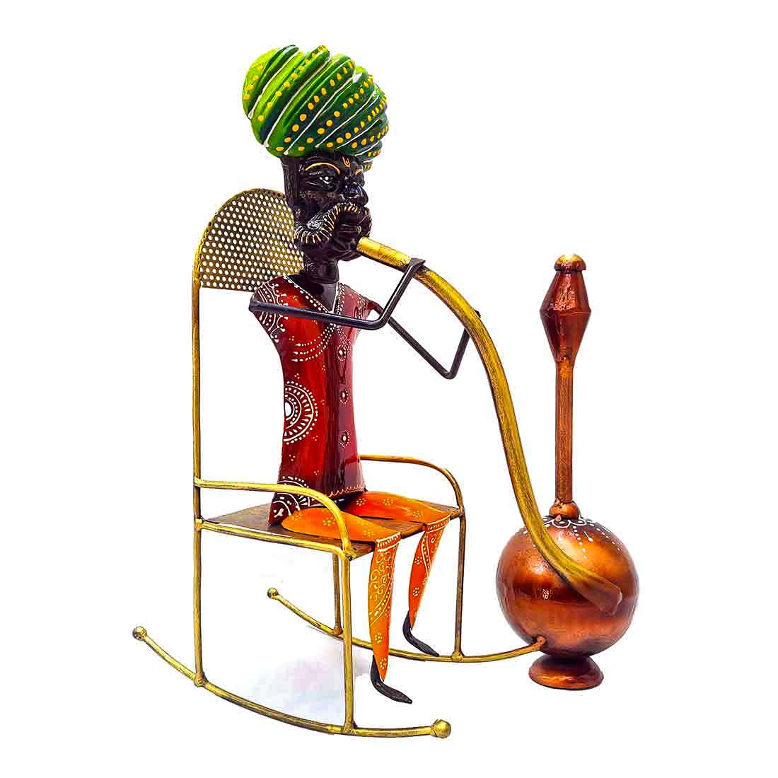 Man with Hukka - Antique Showpiece - For Table Decor & Gifts -17 Inch - ApkaMart