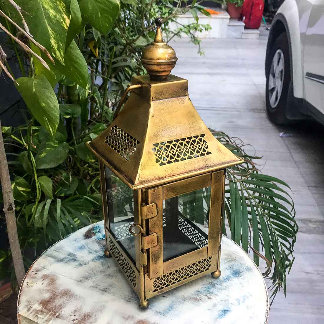 Lantern | Side Table Lamp - for Home Decor & Gifts - 16 inch - ApkaMart