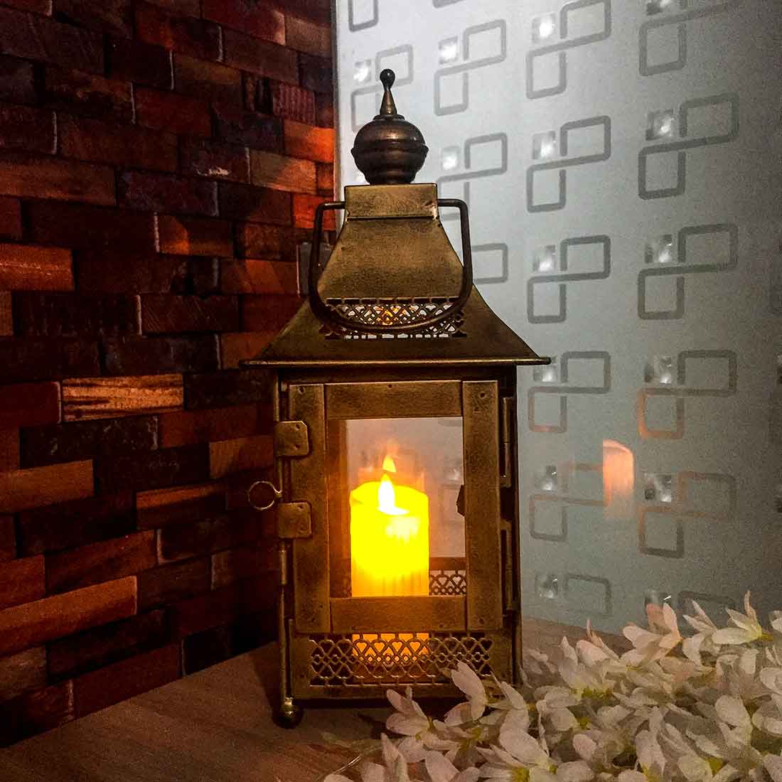 Lantern | Side Table Lamp - for Home Decor & Gifts - 16 inch - ApkaMart