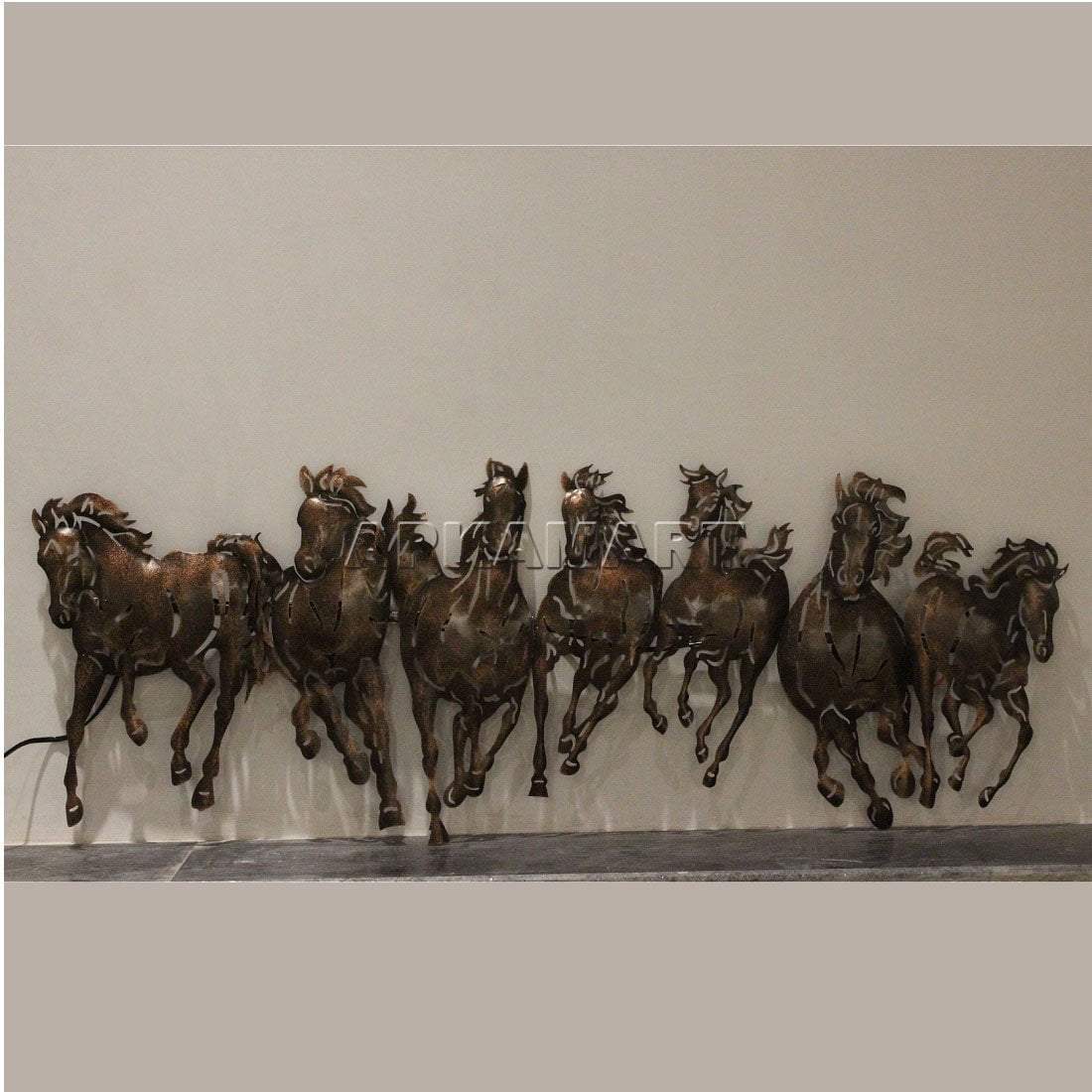 7 Running Horse Wall Hanging- Apkamart #color_Black