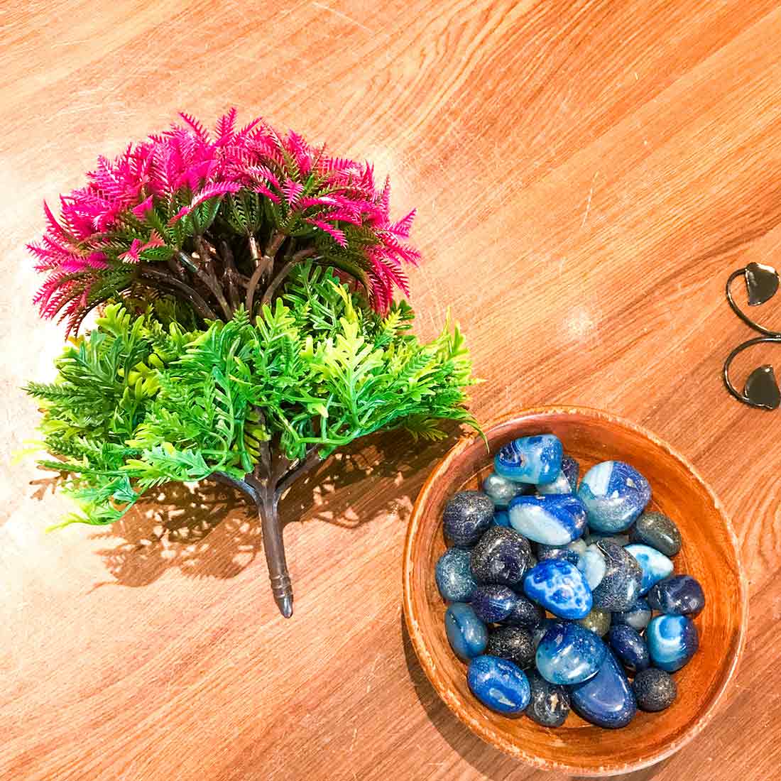 Artificial Plant with Pot - Cherry Shrub | Decorative Artificial Indoor Flowers - for Home Decor, Living Room, Office Desk, Garden & Balcony - 6 Inch - Apkamart #Style_Design 2