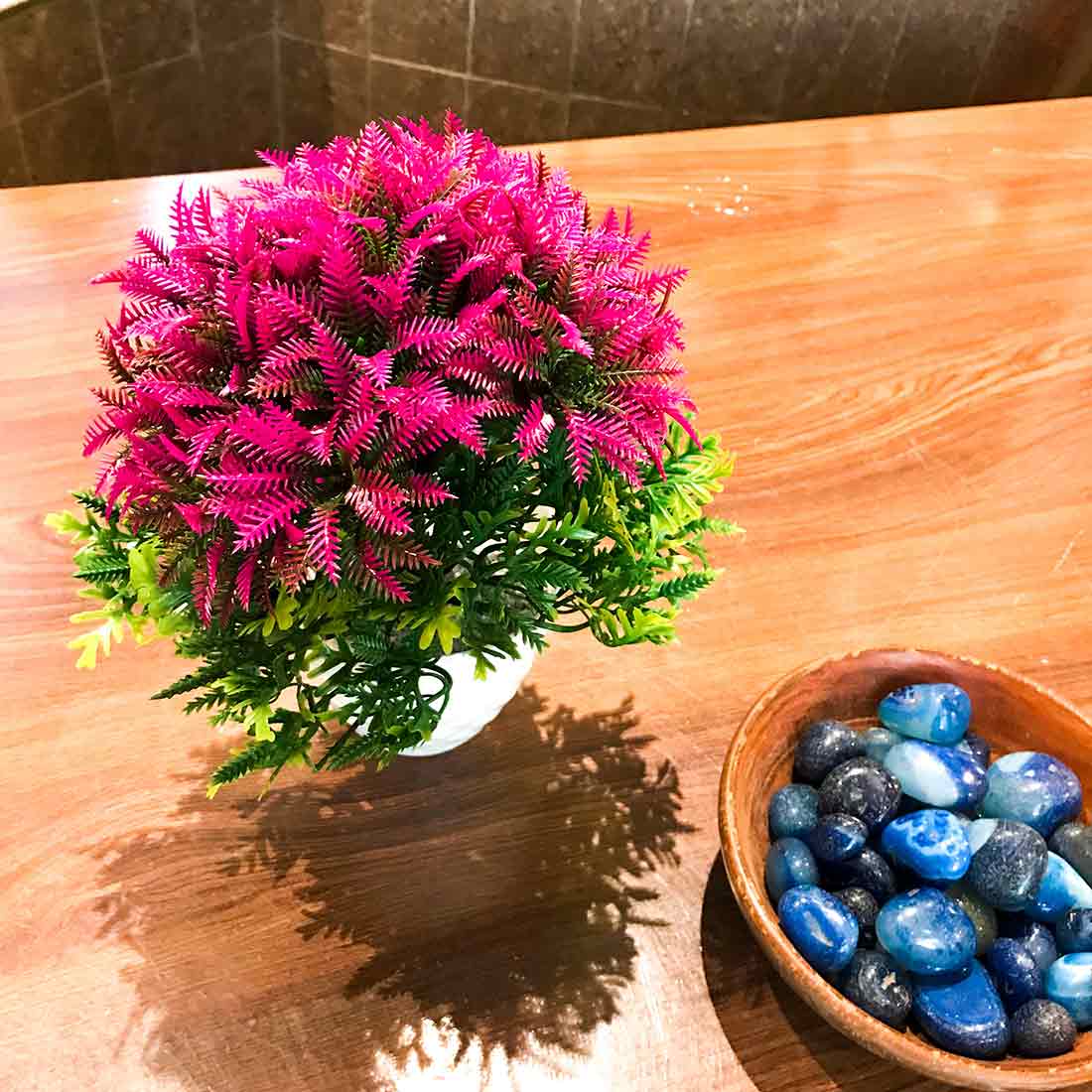 Artificial Plant with Pot - Cherry Shrub | Decorative Artificial Indoor Flowers - for Home Decor, Living Room, Office Desk, Garden & Balcony - 6 Inch - Apkamart #Style_Design 2