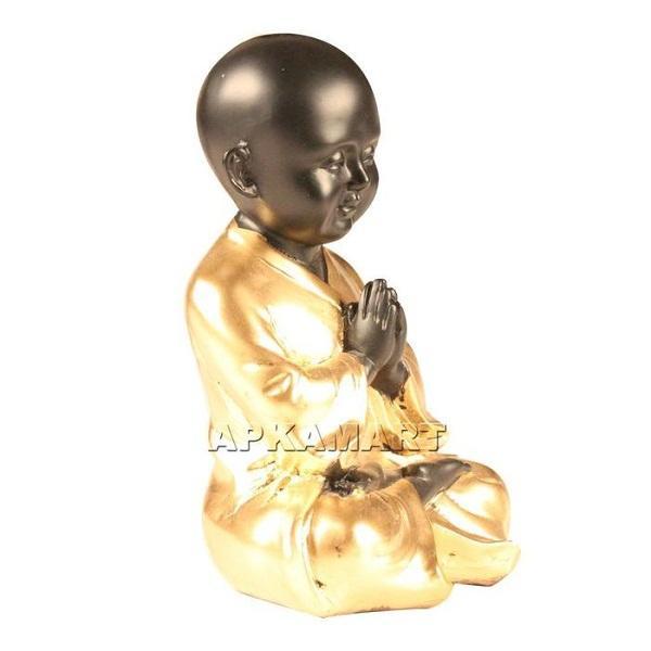 Meditating Baby Monk Showpiece - for Home  & Garden Decor - 8 Inch - ApkaMart