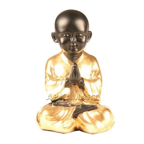 Meditating Baby Monk Showpiece - for Home & Garden Decor - 8 Inch - ApkaMart
