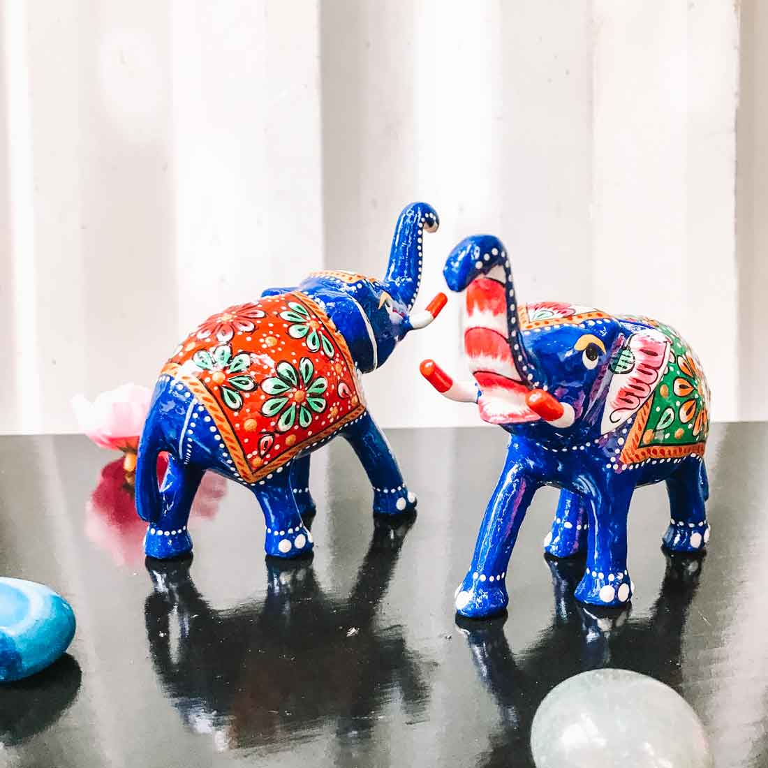 Elephant Showpiece For Home Decor & Gifts - 2 Inch -Set of 2 - ApkaMart