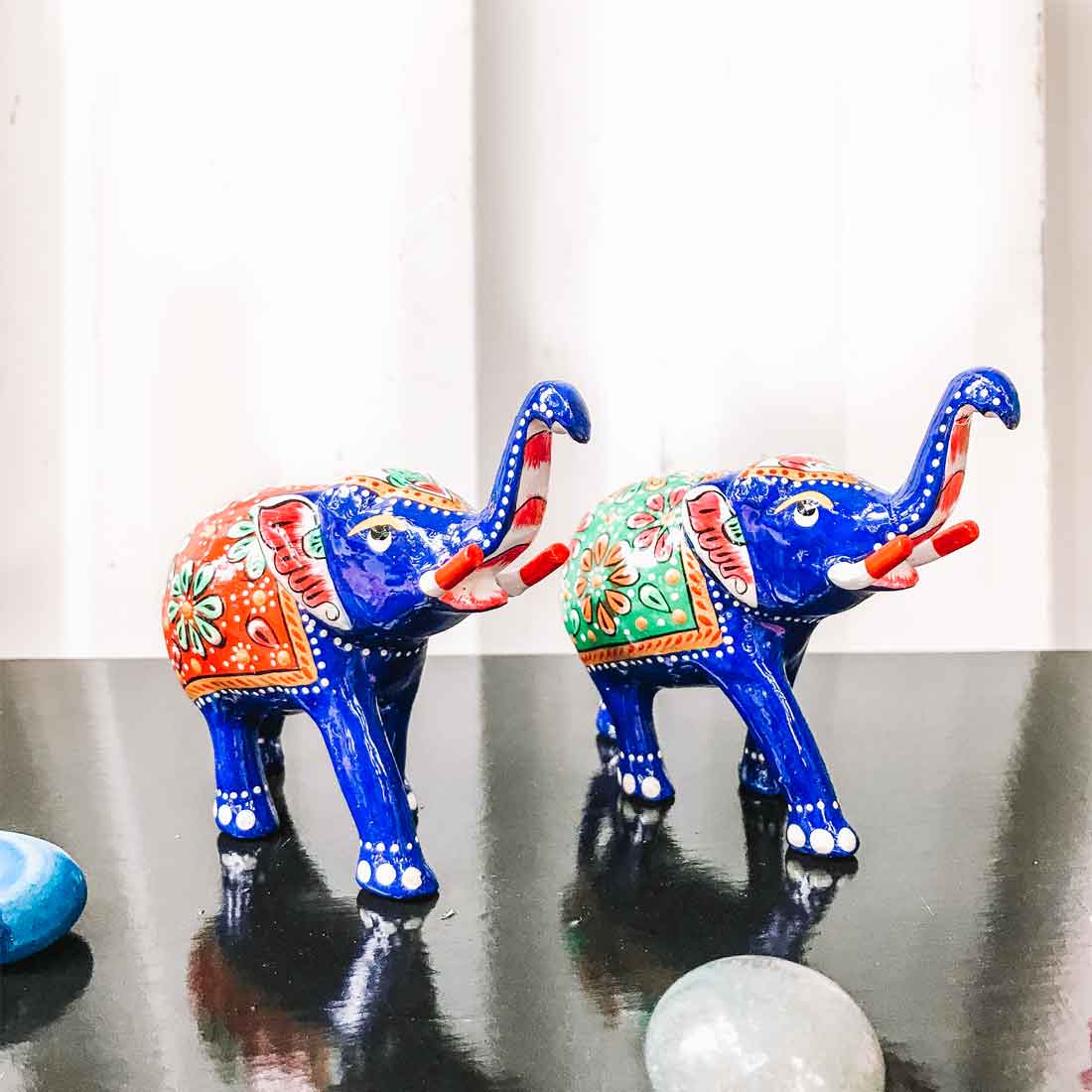 Elephant Showpiece For Home Decor & Gifts - 2 Inch -Set of 2 - ApkaMart