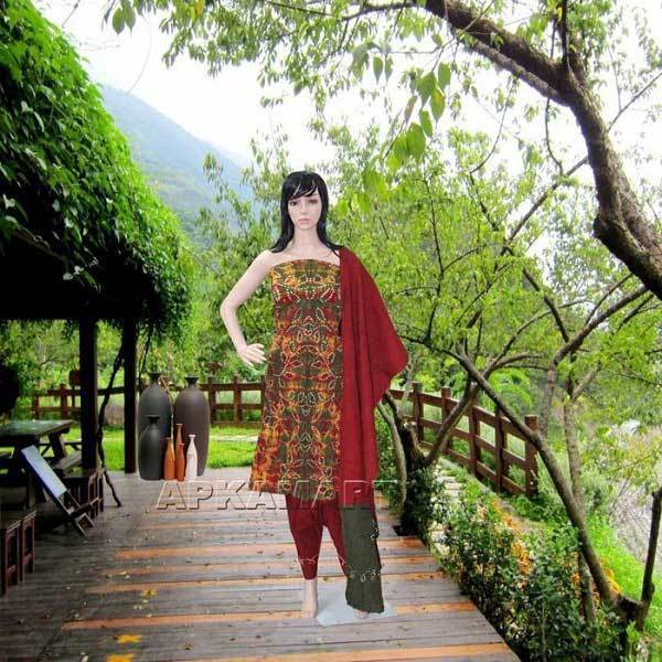 Multicolor Tie and Dye Dress Material - ApkaMart