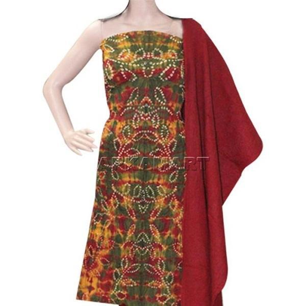 Multicolor Tie and Dye Dress Material - ApkaMart
