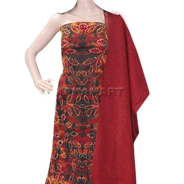 Multicolor Tie and Dye Dress Material - ApkaMart