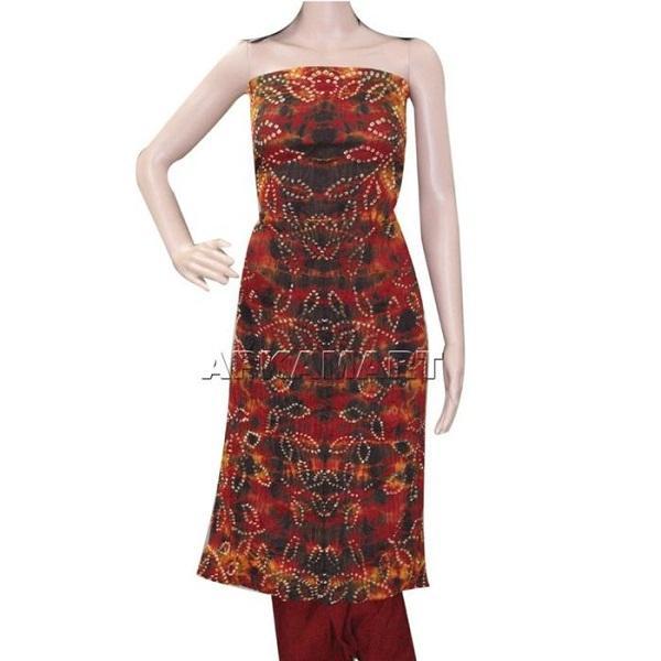 Multicolor Tie and Dye Dress Material - ApkaMart