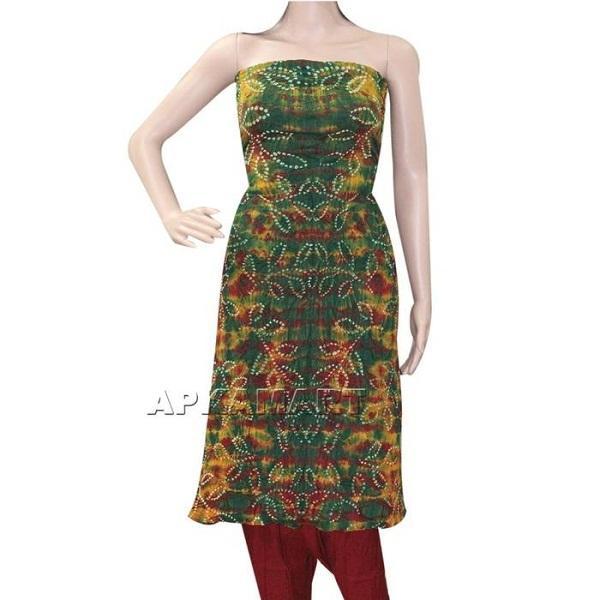 Multicolour Tie and Dye Suit Material - ApkaMart