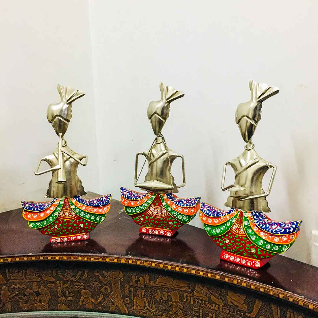 Tribal Musician - Human Figurine - Unique Showpiece for Living Room -12 Inch-Set of 3 - ApkaMart