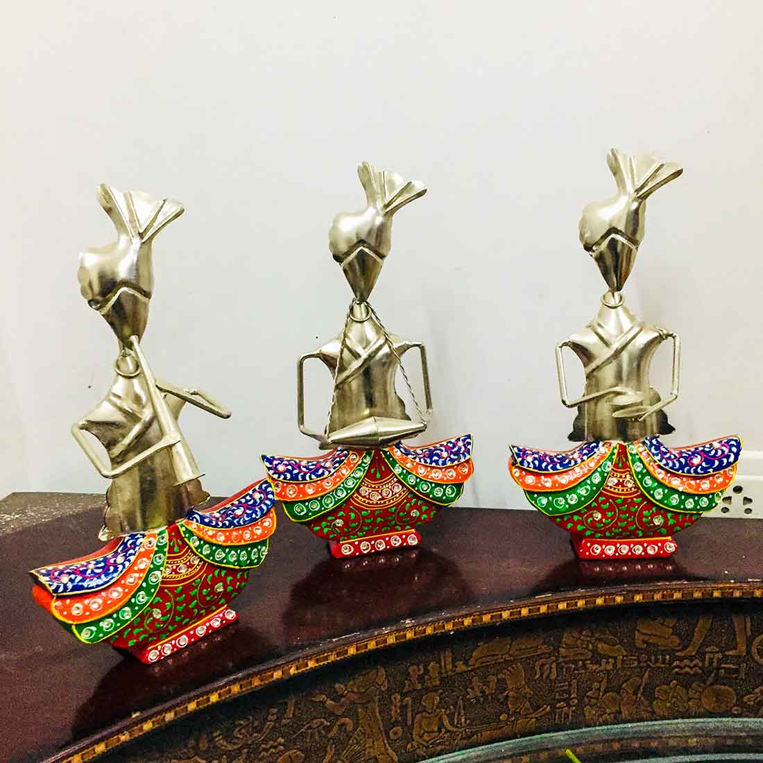 Tribal Musician - Human Figurine - Unique Showpiece for Living Room -12 Inch-Set of 3 - ApkaMart