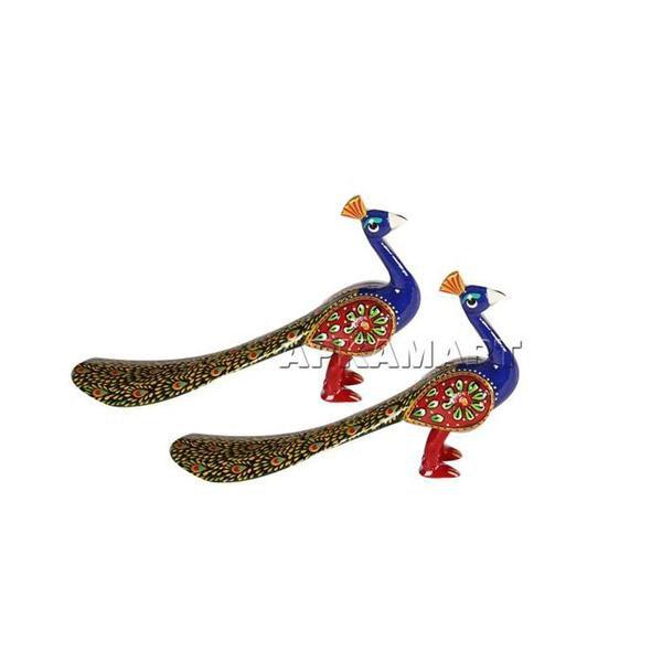 Peacock Figurines For Home Decor & Gifts - 4 Inch -Set of 2 - ApkaMart