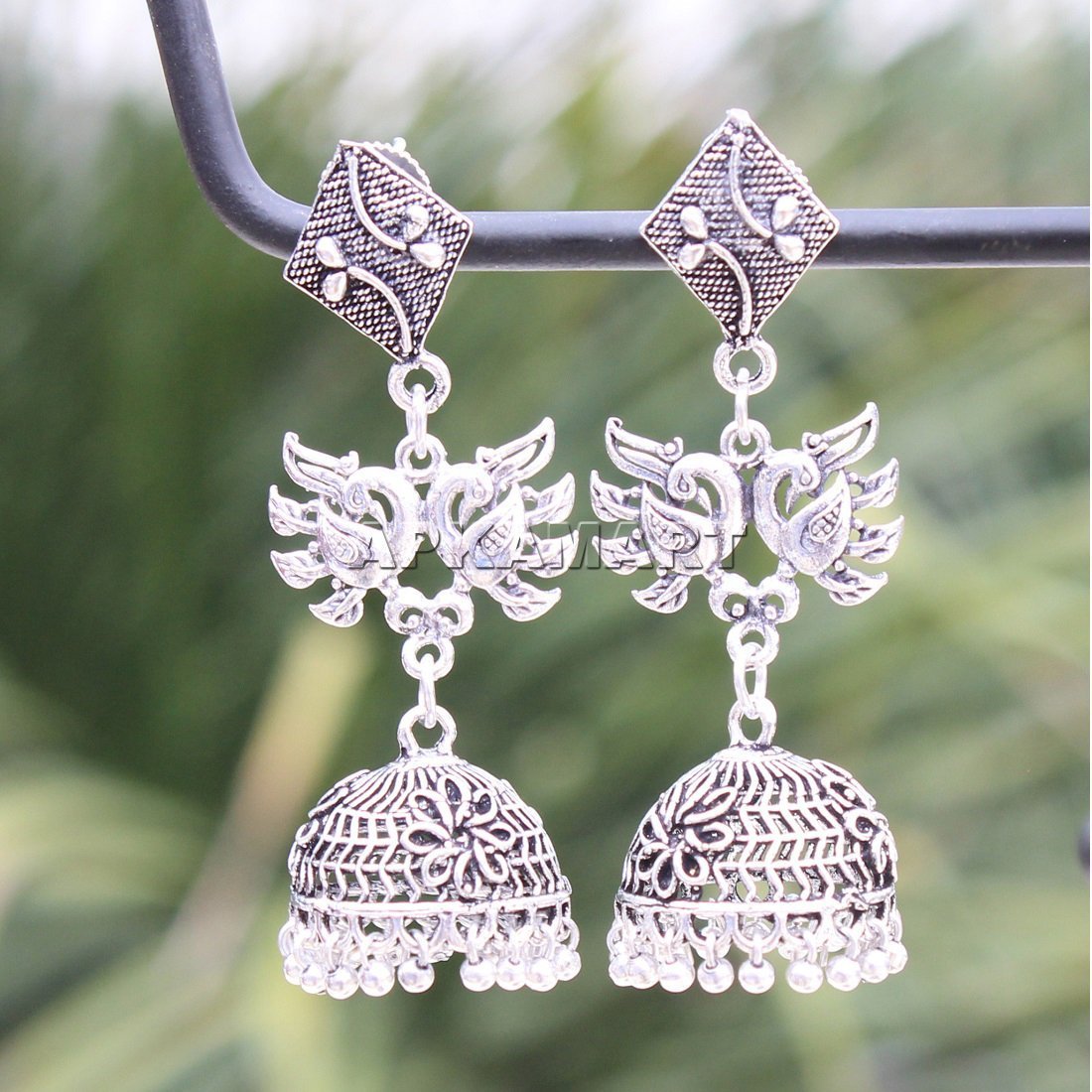 Earrings - Peacock Design Jhumki - For Women & Girls - ApkaMart