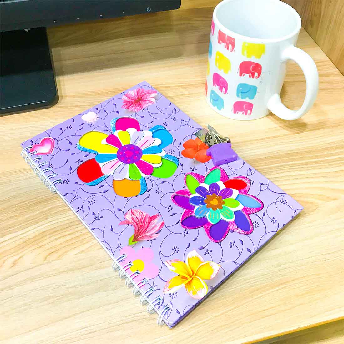 Notebook Diary - Floral Design - for Kids, Children, School Student, Return Gifts - ApkaMart