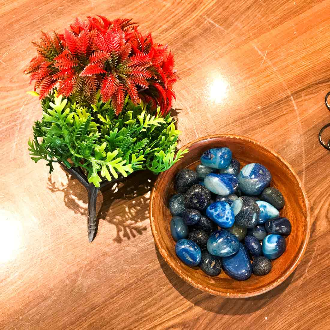 Plastic Potted Plants - Red Flowers - For Home Decoration - ApkaMart