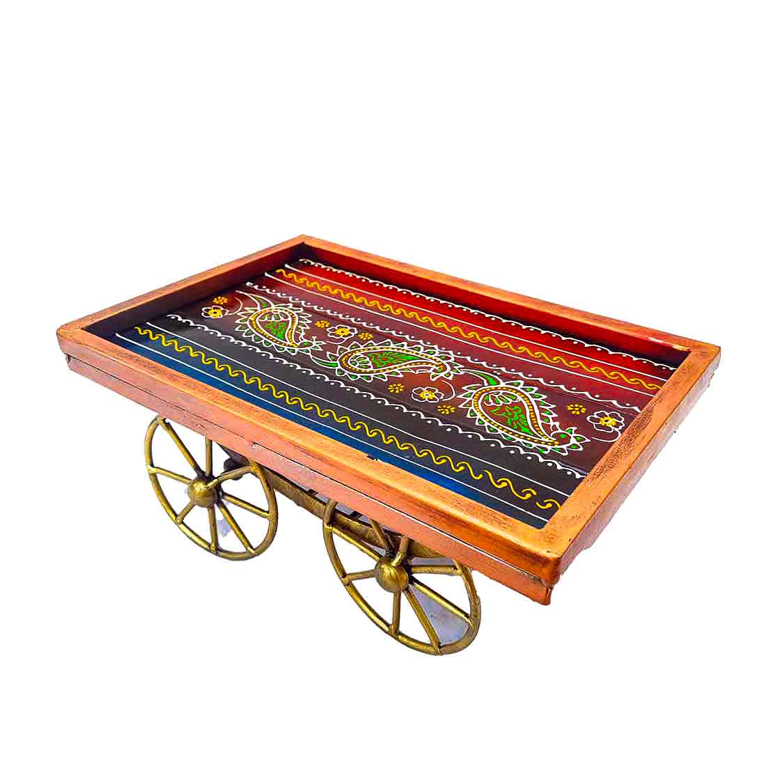 Serving Tray With Ceramic Tiles | Big Wooden Platter for Serving Whole Meal | Large Tray With Handles - for Home, Dining Table, Kitchen Decor, Restaurants, Hotels, Cafe & Gifts - 21 Inch - Apkamart #Style_Design 2